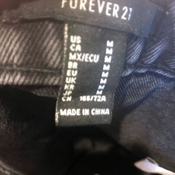Forever 21 girls size medium black denim button up mini skirt - Picture 3 of 16